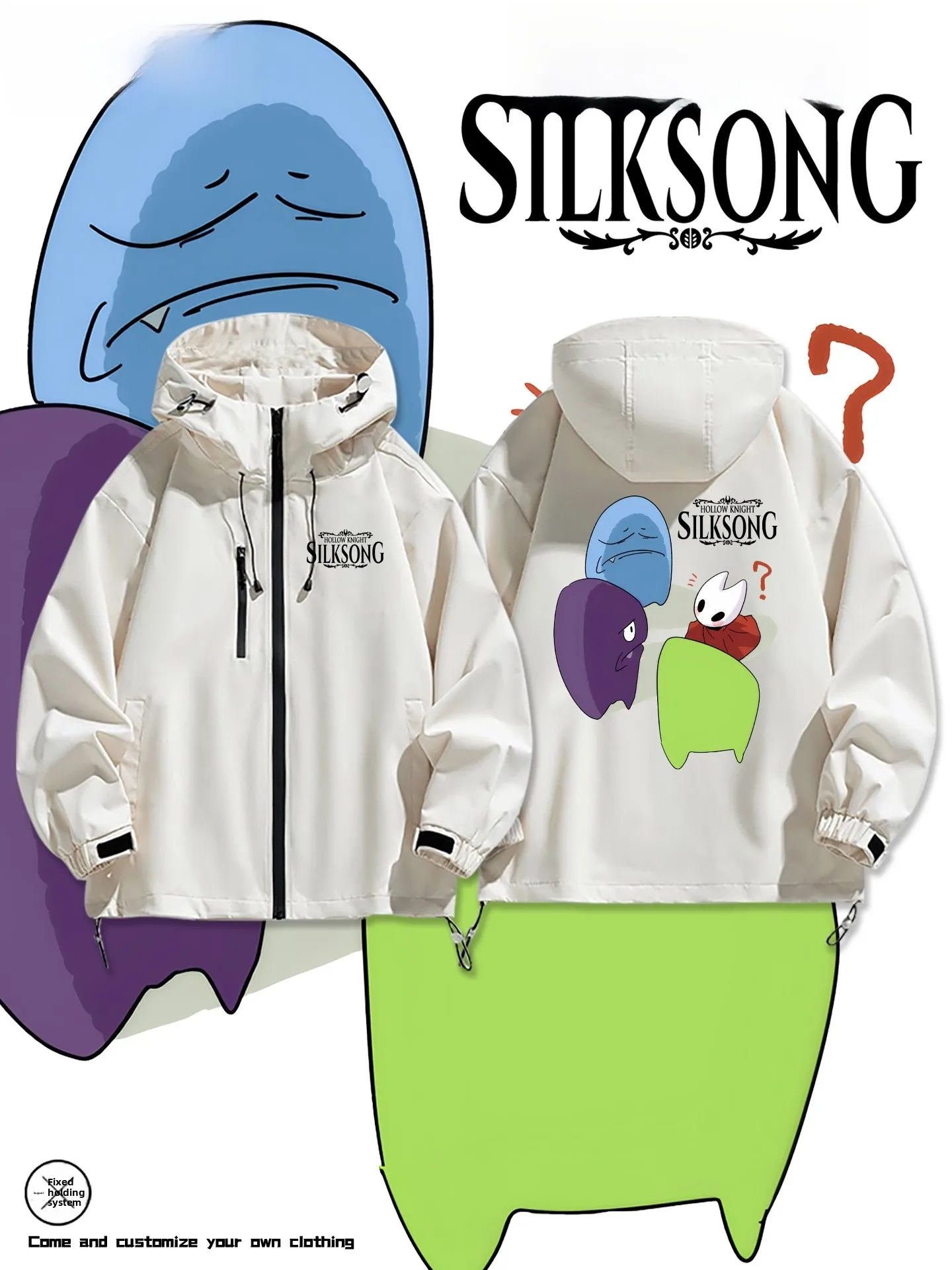 

Hollow Knight Silk Song, мужская игра Jaet, весенне-осенний пуловер с капюшоном на молнии, повседневная верхняя одежда из полиэфирного волокна, пальто