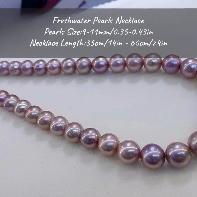 

MYSOYA Purple Edison Freshwater Pearl Necklace 9-11mm With Gift Box, For Her/Him, Birthday/Wedding/Christmas/New Year Gift