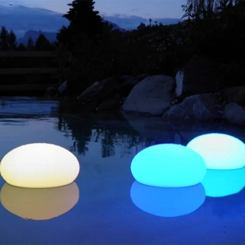 

LED Colorful Remote Control Luminous Flat Ball Indoor and Outdoor Decoration Christmas Waterproof Landscape Lamp