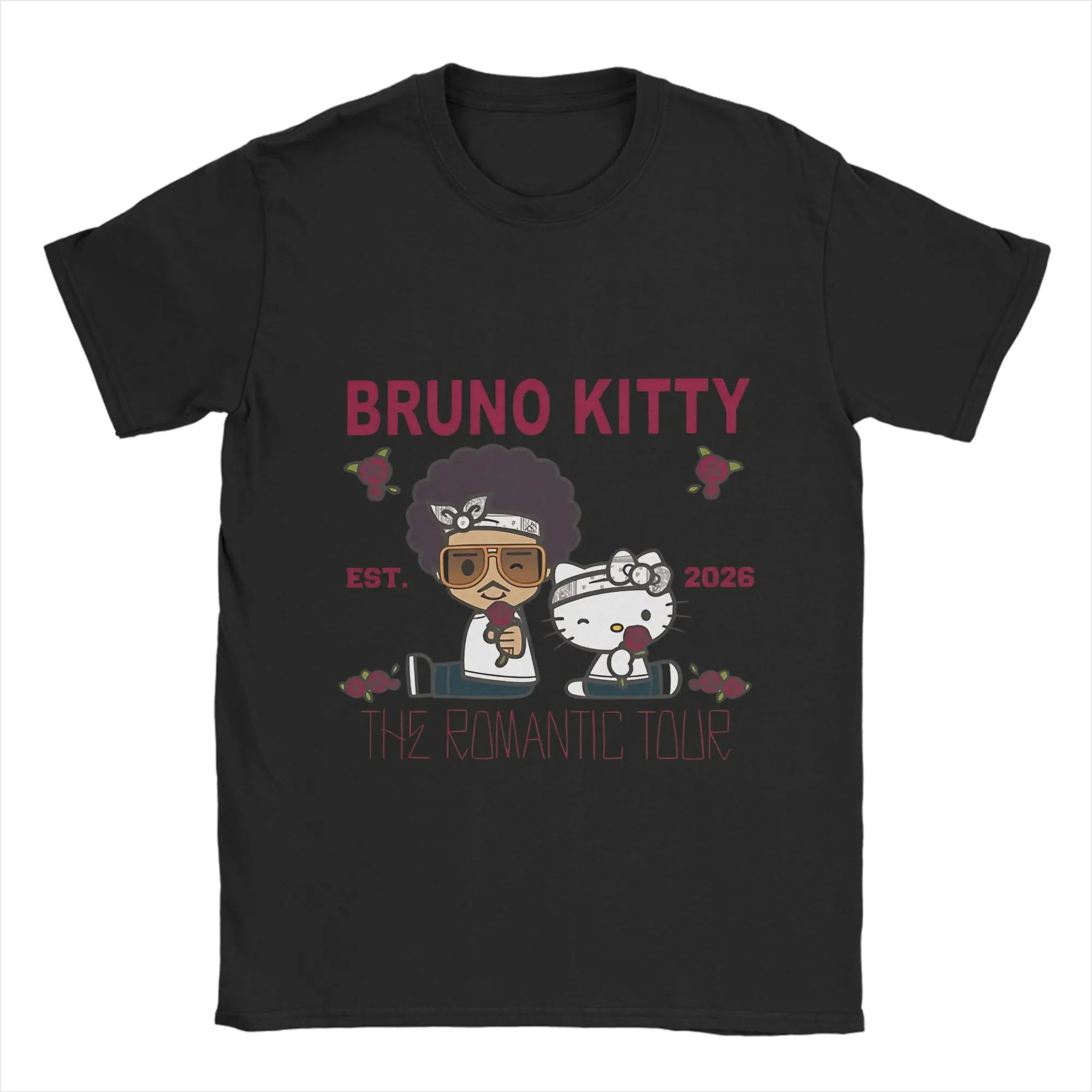 Bruno Kitty The Romantic Tour 2026 Mashup Lustiges Grafik-T-Shirt aus 100 % Baumwolle Bruno Mars T-Shirts Tops für Männer – Detail 4