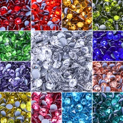 QIIY 2088 Top Quality SS10-SS30 Hotfix Glass Rhinestones Crystal Flatback 8 Big 8 Small Glitter Stones Clothes Wedding Dress