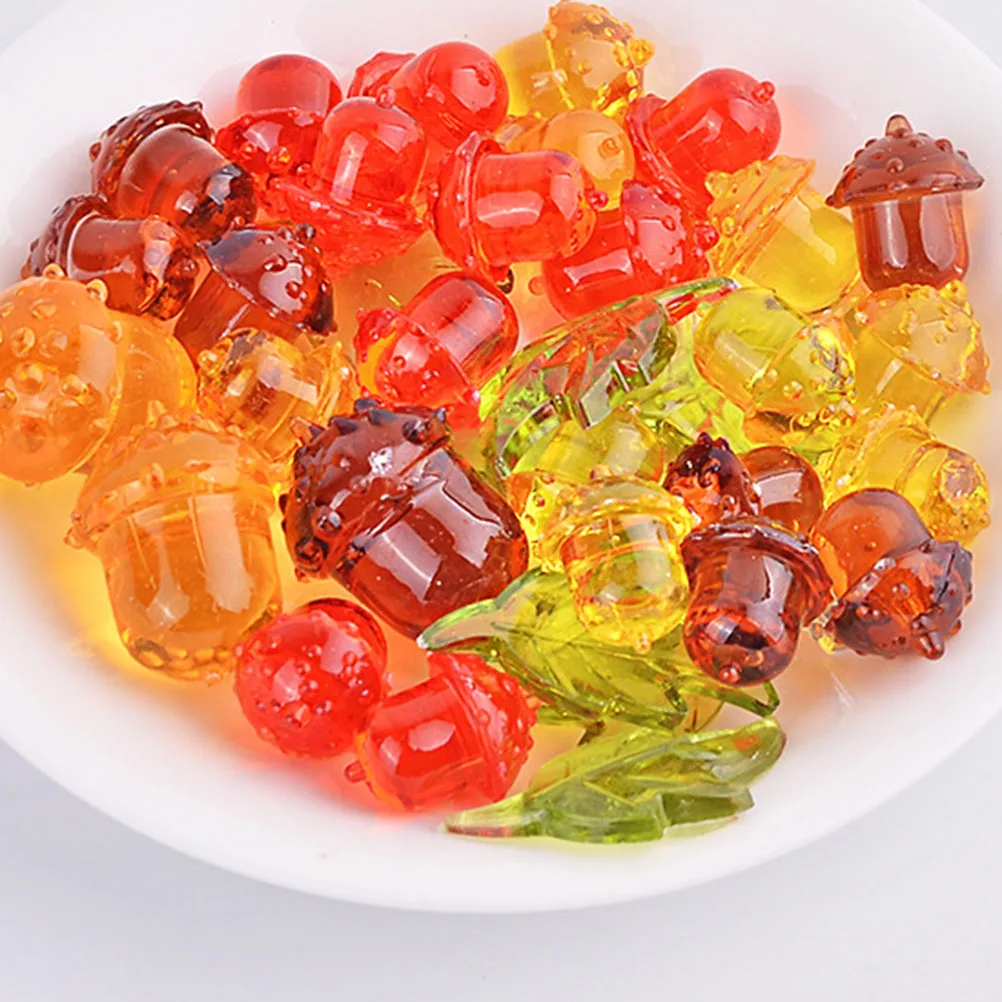 

165pcs 500G Mini Pumpkin Maple Leaf Ornaments Acrylic Decorations Crafts Vase Filler Table Scatter Wedding Party Thanksgiving