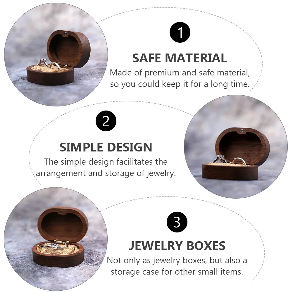 

Premium Wooden Jewelry Box Ring Earring Bracelet Storage Holder Container Case For Women Gift Travel Household Organizer