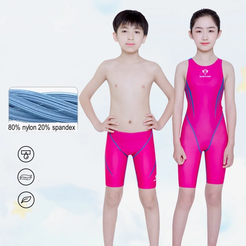 

One Piece Professional Outdoor Water Sports Knee Length Bathing SwimSuit Competitive Spanedx Quick-Dry Athletic Beach SwimWear