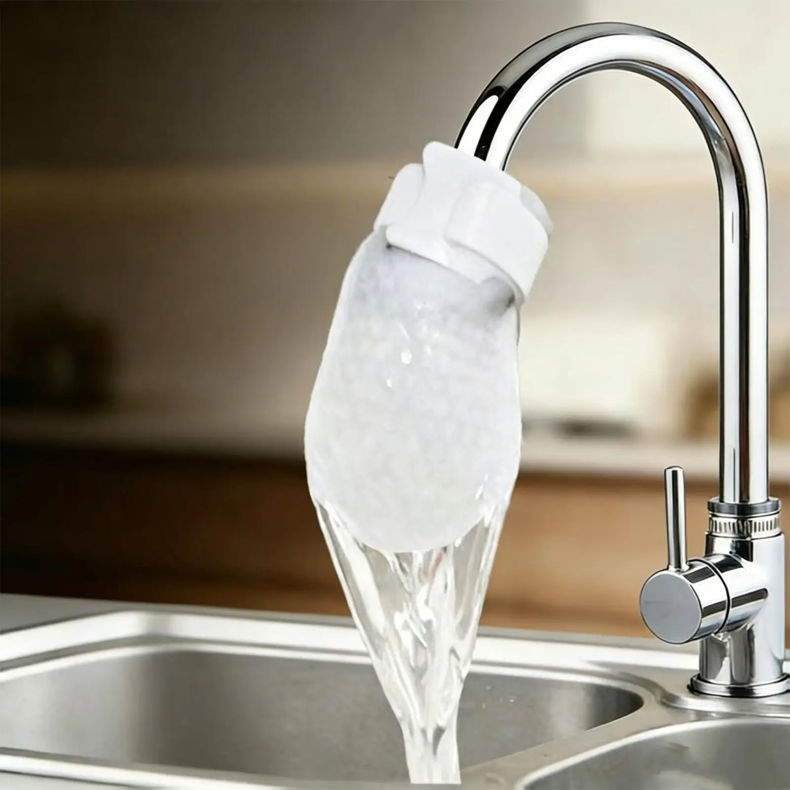 

30PCS Faucet Water Filter Cotton Bags, Universal Splash-Proof Purifier with Strap, Kitchen Sink Sediment Strainer Replacemen
