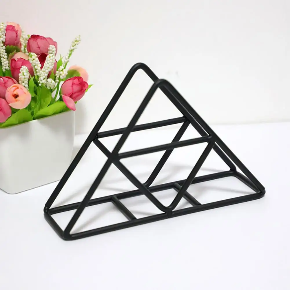 

Napkin Dispenser Creative Space Saving Round Edges Metal Triangular Kitchen Napkin Holder Kitchen Accessories