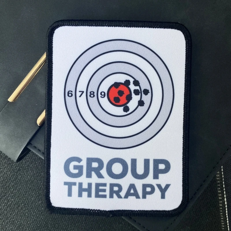 Group Therapy Printed Backpack Tactical Military Sticker Target Shooting Morale Badge Hook&Loop embroidery Patches for Clothing