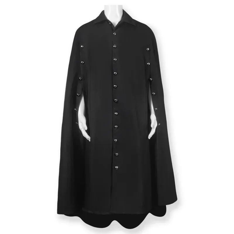 フード付きゴシックブラックケープ,特大のポンチョ,トレンチマント,コスプレ,モノクロ,秋冬,アウター