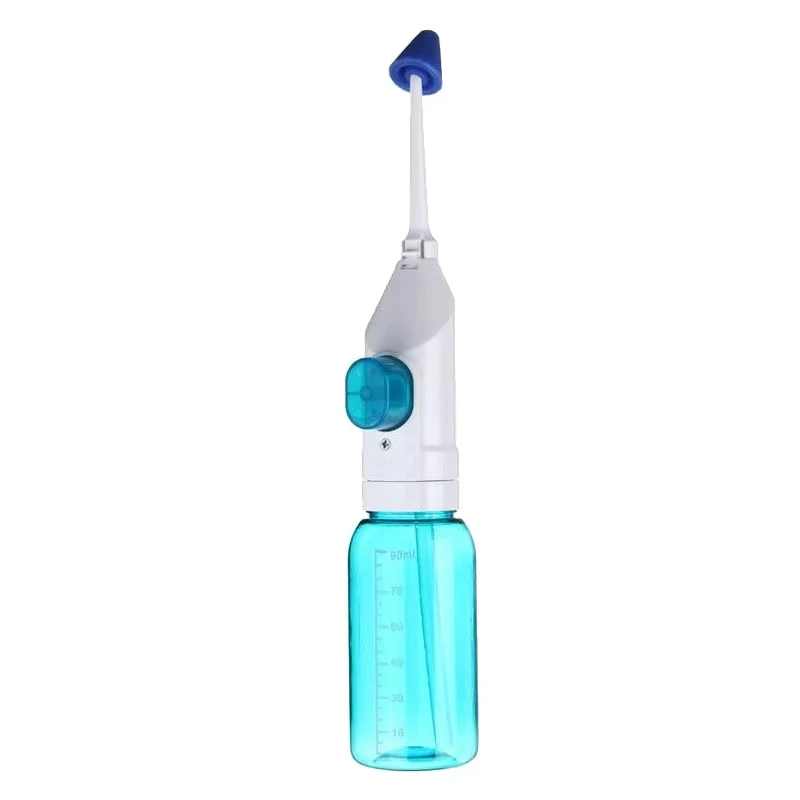 Manual Water Flosser Oral Irrigator with Nasal Nozzle Cordless Oral & Nasal Jet Water Flosser Teeth & Nose Cleaning Device