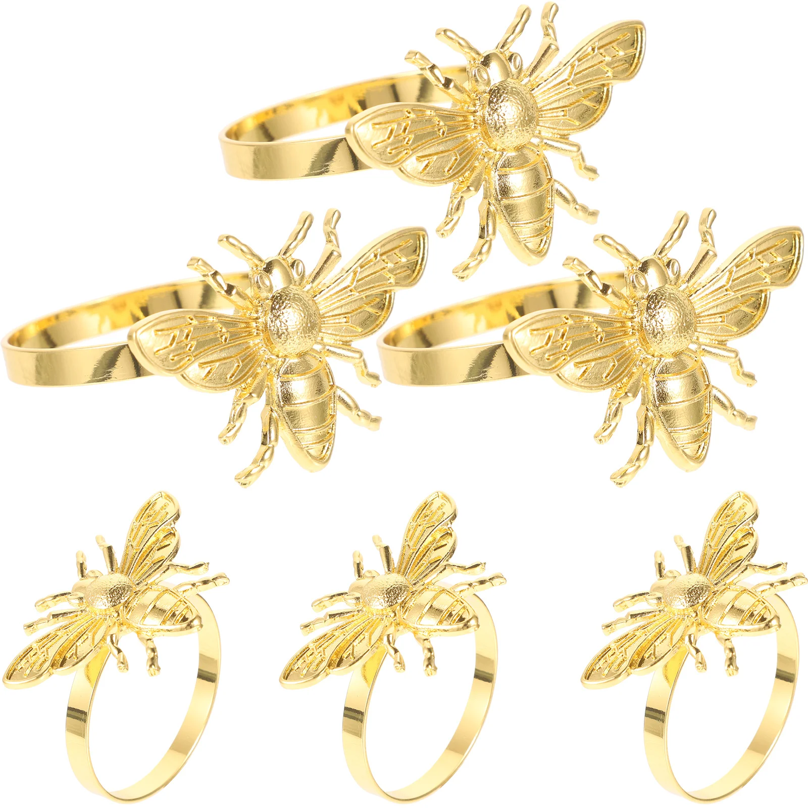 

6pcs Gold Creative Napkin Holders Shaped Napkin Rings Elegant Table Decorations Reusable Home Restaurant Wedding Premium