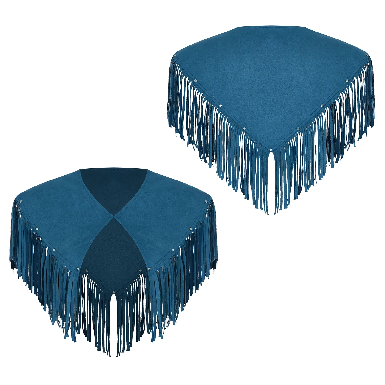 

Vintage Men Faux Suede Fringe Shawl Shoulder Cover Tassel Cloaks for Party Halloween Western Cowboy Folkloric Role Play Shawls