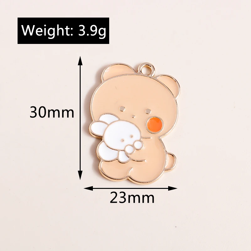 Leslie 10 Stück Emaille-Tieranhänger Bär Ente Frosch Pinguin für Schmuckherstellung DIY Halsketten Ohrringe Schmuckzubehör – Detail 19