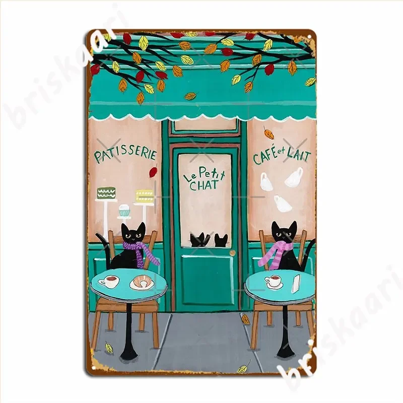 Le Petit Chat Cafe Metal Sign Design Club Home Club Bar Poster Tin Sign Posters