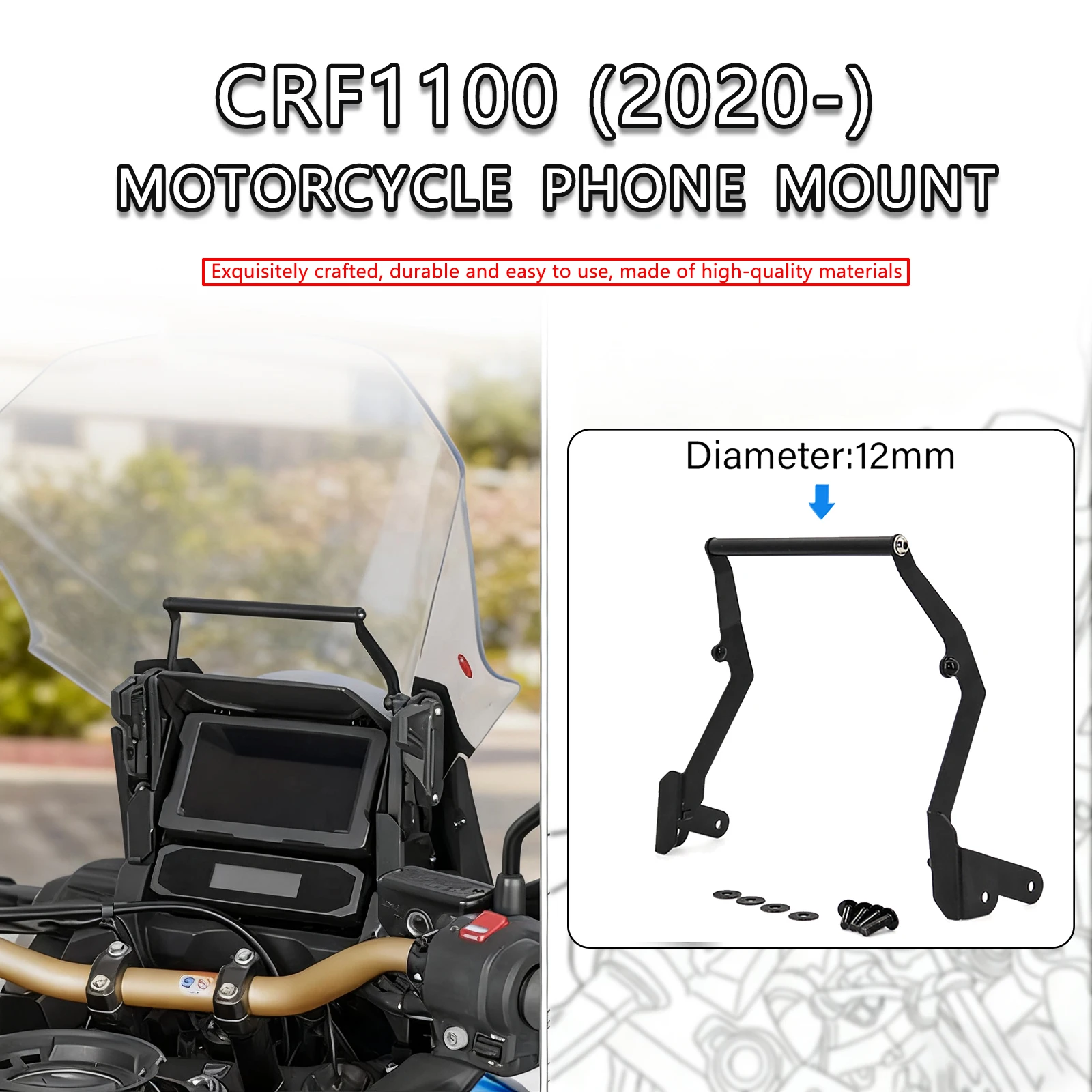 

For Honda CRF1100L Africa Twin ADVENTURE SPORTS 2020+ Motorcycle Mobile Phone Holder Bracket Windshield GPS Navigation Support