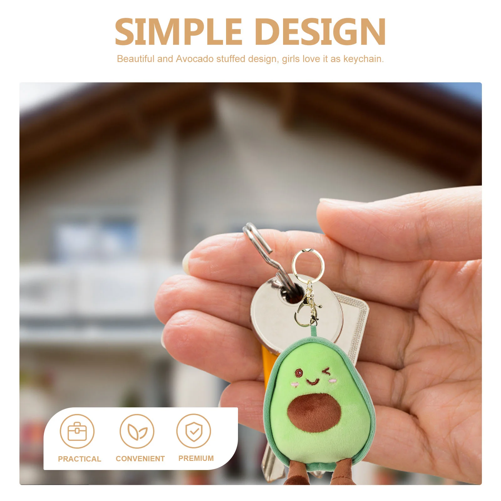 Kawaii Avocado Key Chain Plush Keyring KeyChain Yolk Key Chain Toy for Car Key Bag Pendant