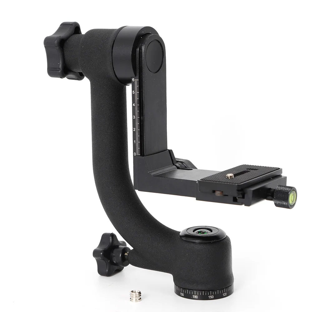 360° Rotatable Panorama Cardanic Tripod Head Ball Mount Qr Plate For Tele Lens Dslr Camera