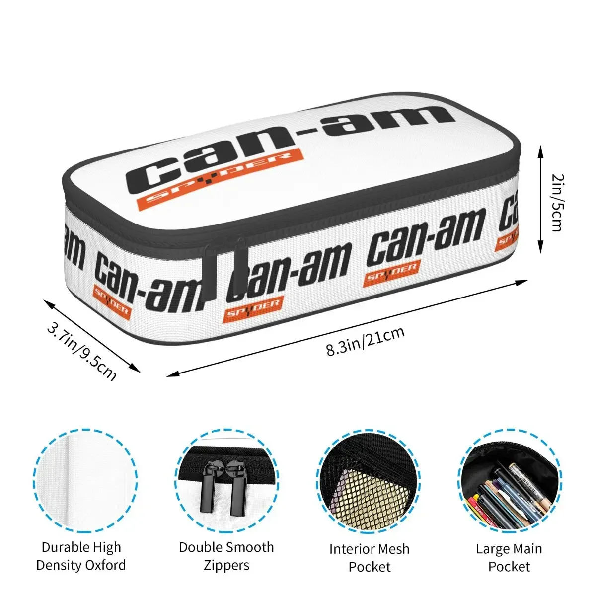 Can Am Spyder Motorcycles Team Pencil Case for Studen School Pen Box Pencil Bag Stationery Supplies Pen Holder Bag