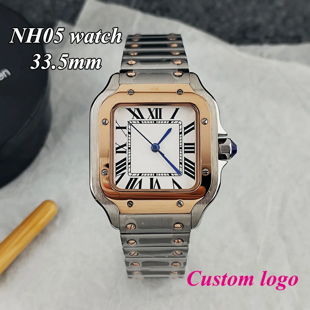 New NH05 ladies' watch 33.5mm High Quality Watch Rose Silver Customized Logo Stainless Steel Watch NH05 Movement Watch