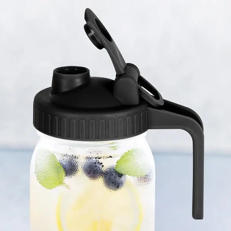 Mason Jar Pour Spout Lid 2pcs Regular Mouth Mason Jar Lid Silicone Sealing Gasket Airtight & Leak-Proof Sealing Pouring Lid For