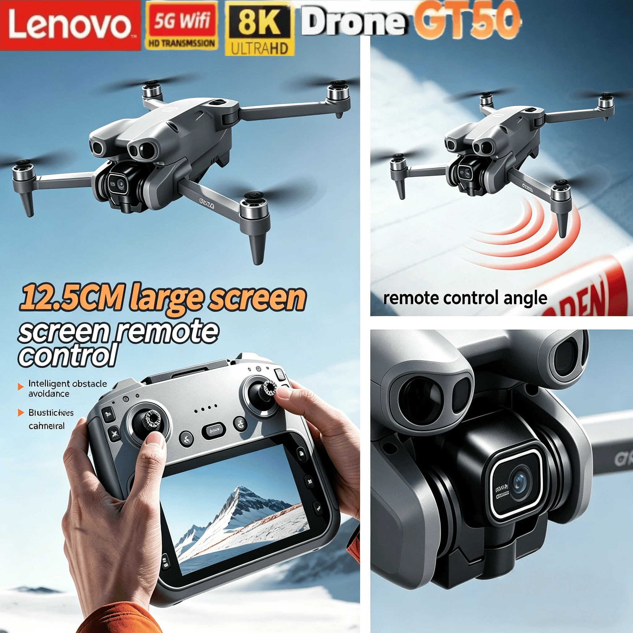 Drone Rc Gt50 - Drone Profissional Lenovo GT50 com Câmera