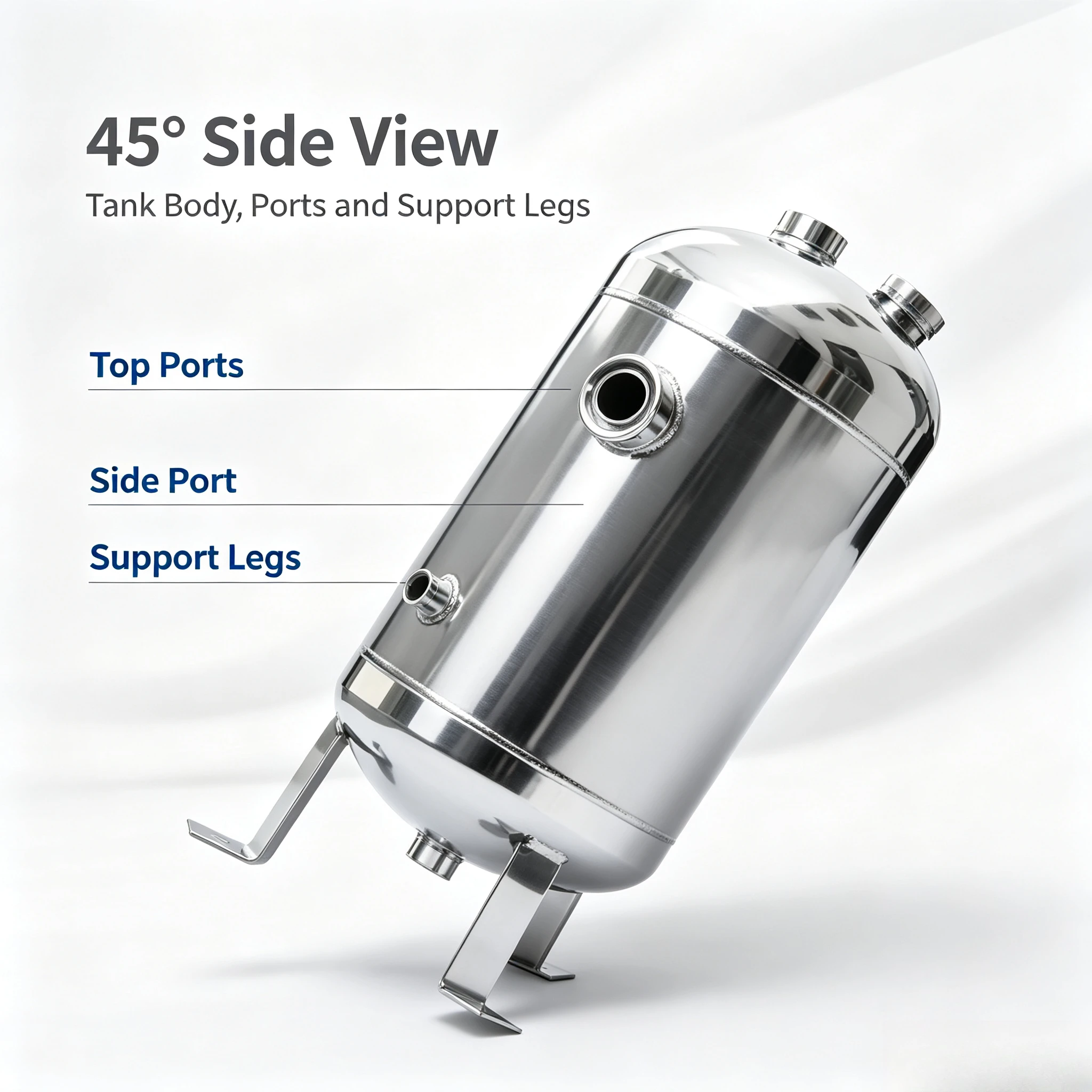 Factory Direct 2026 1L-5L Vertical 304 Stainless Steel Tank Vacuum Buffer Pressure Vertical Gas Storage Tank Withstand Pressure