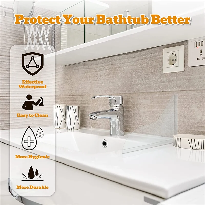 

ABVT-2Pcs Брызговик для душа, Прозрачная защита от воды для душа, Угловая защита от брызг воды для ванны, чтобы сохранить воду в душем