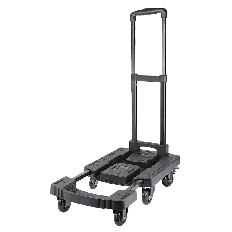 Тележка тяговая грузовик прицеп утолщенная складная тележка плоская тележка толкатель бесшумная семейная тележка для покупок