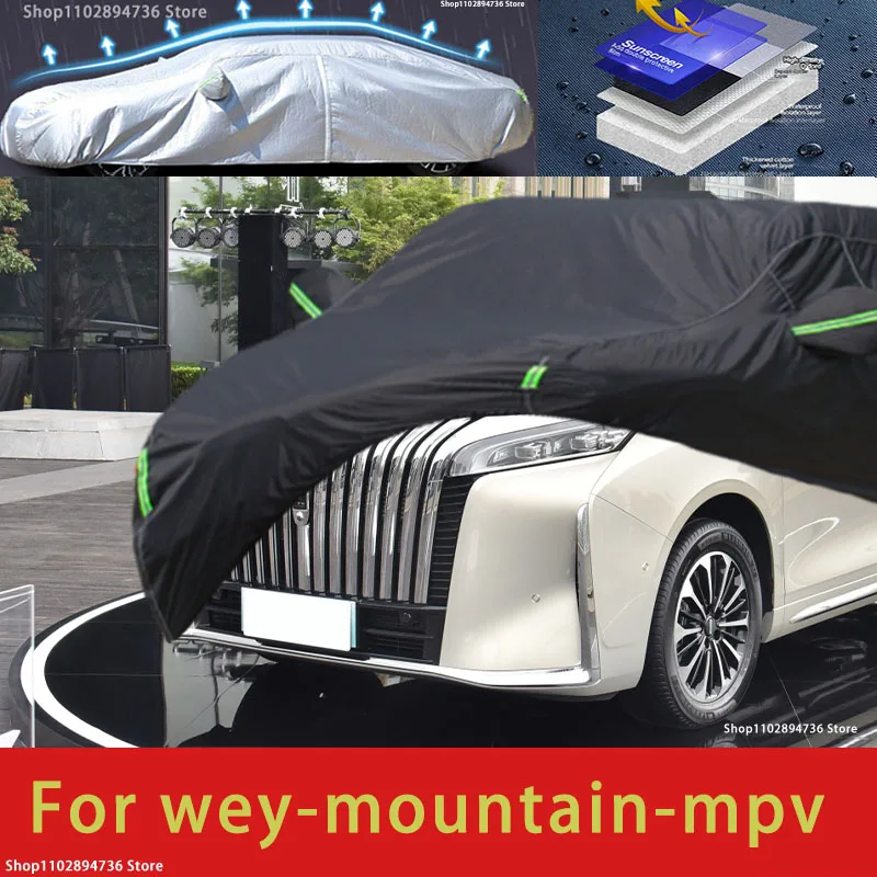 

For wey mountain Fit Outdoor Protection Car Covers Snow Cover Sunshade Waterproof Dustproof Exterior black car cover