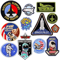 Kosmiczny Pilot astronauta Star Fighter samolot f-16 Airforce łatka haftowana odzież plecak kapelusz ozdoba opaska z powrotem klej