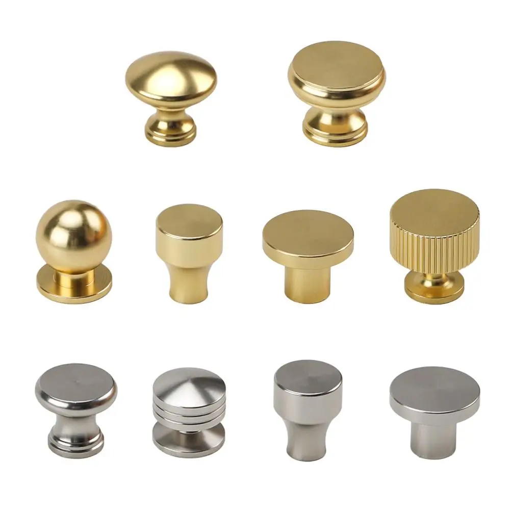 

Простая ручка ящика шкафа с накаткой, Золотая круглая ручка для шкафа, современный дизайн с одним отверстием, мебельные аксессуары для дома