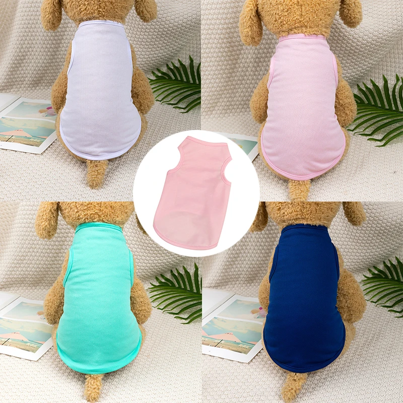 Small Floral Pets T-shirt Dogs Vest Cats Skirt Small Dog Clothing Dog Clothes Spring Summer Thin Dog Vest Breathable Pet T-shirt