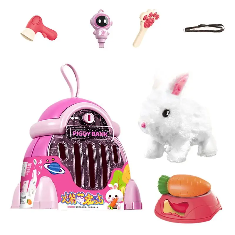 Lapin en peluche coule pour enfants, simulation électrique, oreilles Wighifunded, jouets de beurre en peluche pour bébé, cadeau d'anniversaire et de Noël