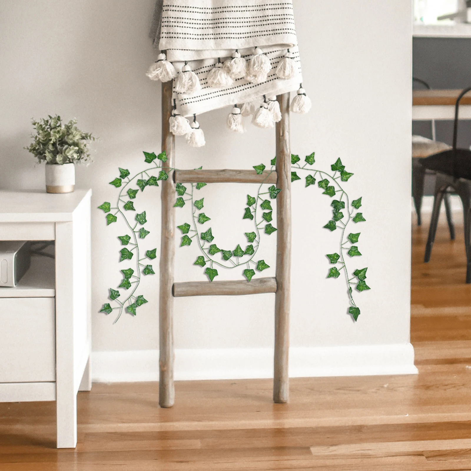 

12 Pcs Artificial Rattan Plants Silk Leaves Outdoor Indoor Decor VinesWall Hanging Decors Bedroom Decorative Artificial
