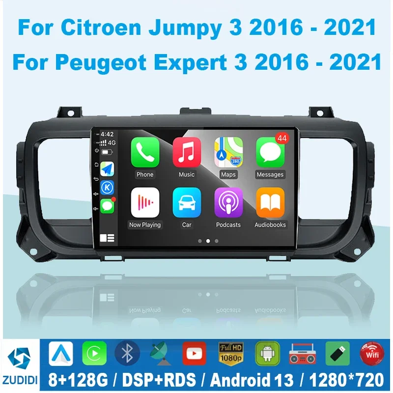 

Android 13 For Citroen Jumpy III 3 SpaceTourer 1 For Peugeot Expert 3 2016 - 2021 Car Radio Multimedia Video Player Navigation