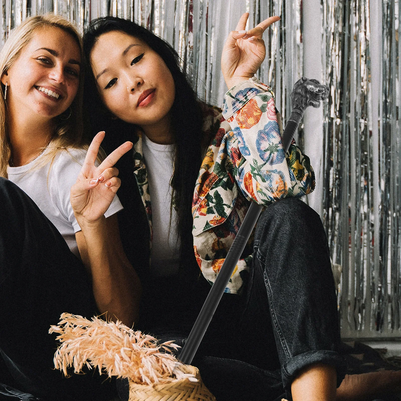 الأسد رئيس هالوين قصب الدعامة الإبداعية تأثيري عصا المشي الزخرفية ل زي حفلة تبادل لاطلاق النار قصب الهالوين