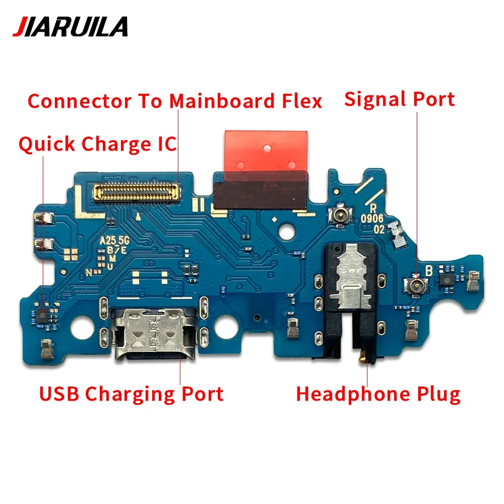 Dock Connector Micro USB Charger Charging Port Flex Cable Board With Microphone For Samsung A15 5G A156B A25 A35 A55 5G A05s A05