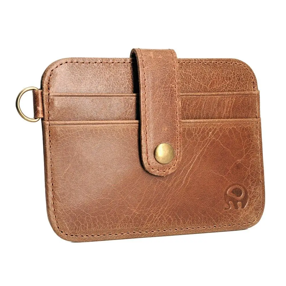 

Cowhide Leather Credit Card Holder Bank ID Card Case Package Mini Slim Wallets Pouch Card Holder Retro Small Coin Purse