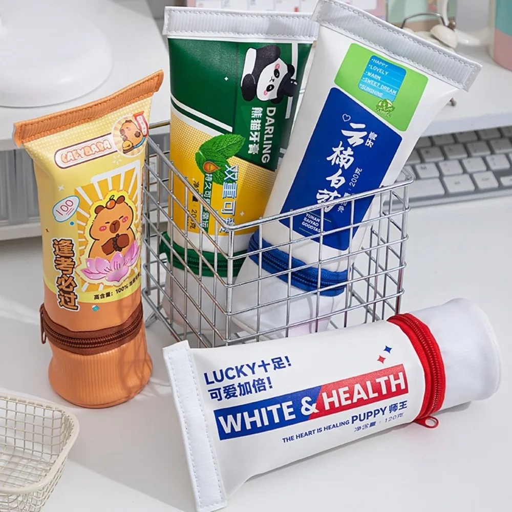

Capybara Toothpaste Pen Bag Simulation Large Capacity Toothpaste Stationery Bag Cute Cartoon Toothpaste Pencil Case School