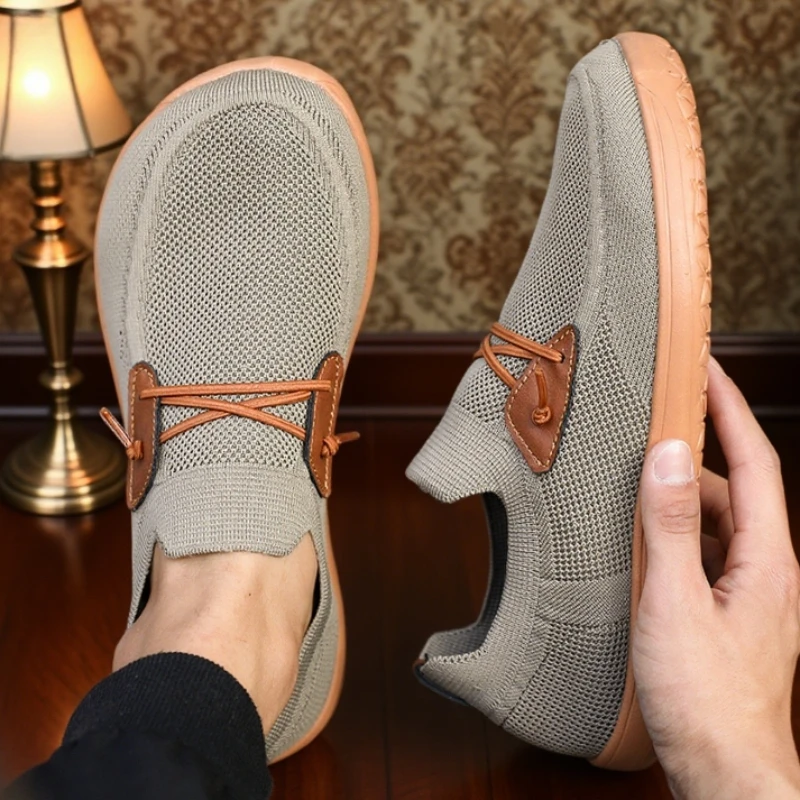 

Men Wide Barefoot Shoes New Fashion Wide Toe Breathable Barefoot Large Summer Trendy Kahki Mesh Casual Walking Shoes Hot Selling