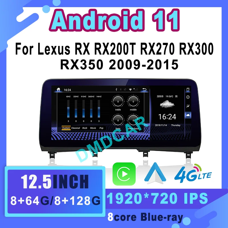 

For Lexus RX RX270 RX350 RX450H 2009 2010-2015 Multimedia Video Player CarPlay Autoradio 12.5inch Android 11 8+128G Car Radio