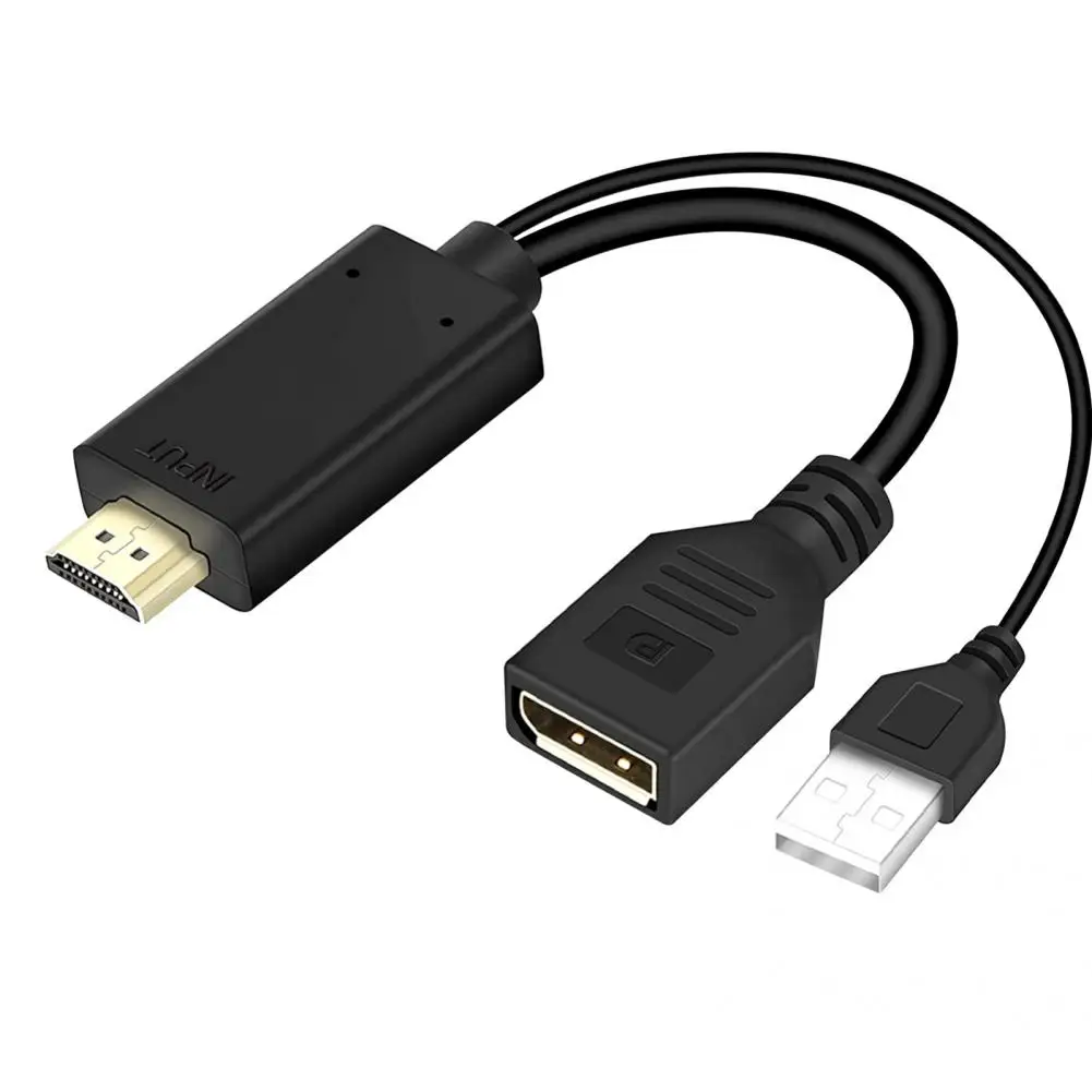 USB Connector PVC HDMI-compatible to DisplayPort Converter Cable Good Performance Lightweight Converter Cable for PC