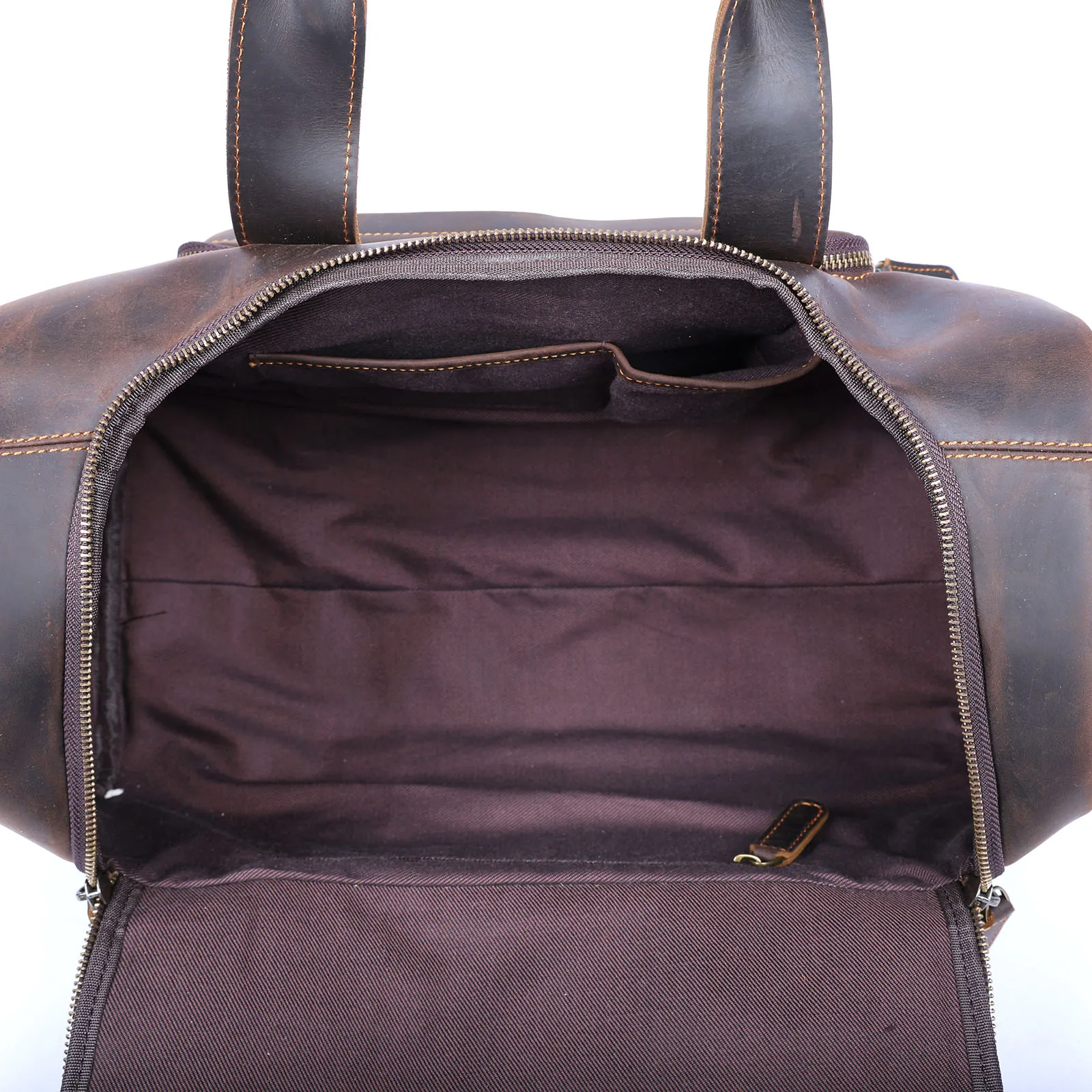 S.WORKER Vintage Echtleder-Reisetasche Crazy Horse Rindsleder-Reisetasche Herren-Weekender-Tasche Sporttasche Handgepäck – Detail 17