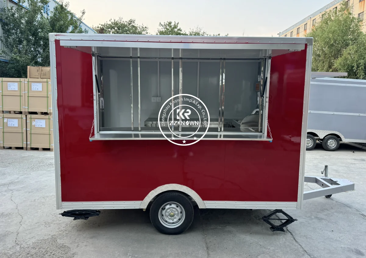 

Street Fast Food Truck Trailer Mobile Restaurant Full Kitchen Equipments Snack Pizza Trailer Mobile Food Truck