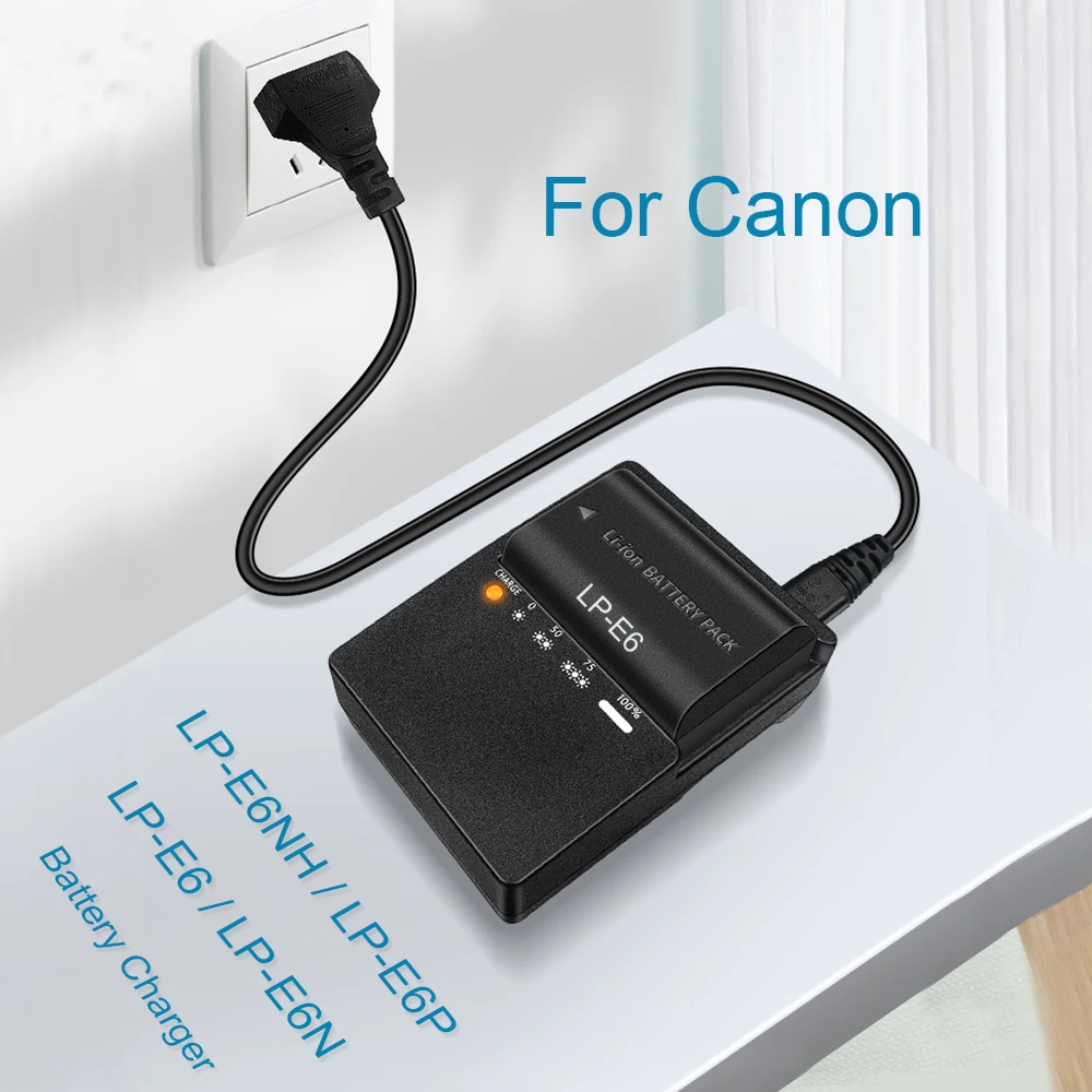 LC-E6E LC-E6 Charger For Canon LP-E6 LP-E6N Battery EOS 70D 60D 5D Mark III 5D Mark 6D 6D MARK II 60D 80D 7D MARK IILC-E6E LC-E6