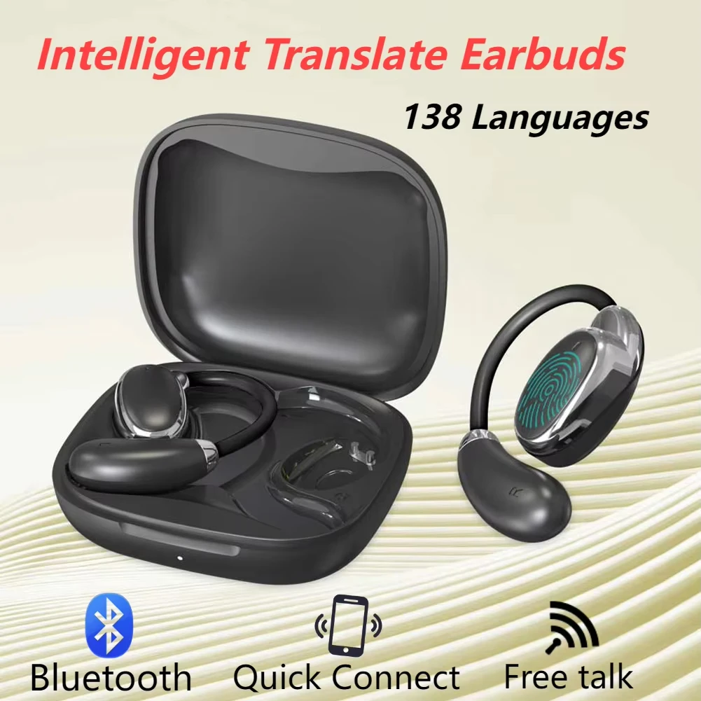 

138 Languages Real-time Instant Auto Voice Translate Earphone Free Smart Translation Bluetooth 5.4 Headset Wireless Earbuds