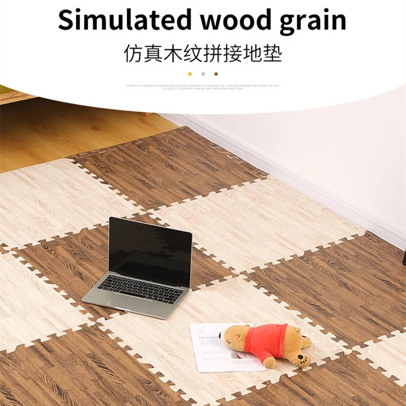 9PCS 30x1cm Baby Floor Mat Kids Play Carpet Wood grain Foam Mattress Splicing Creeping Pad for Home Bedroom Accessories