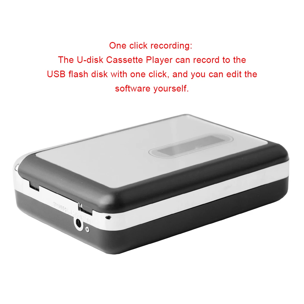 U-disk Cassette Player USB to MP3 Recorder Portable Tape with Earphones Lightweight Audio Players Flash Drive Adapter