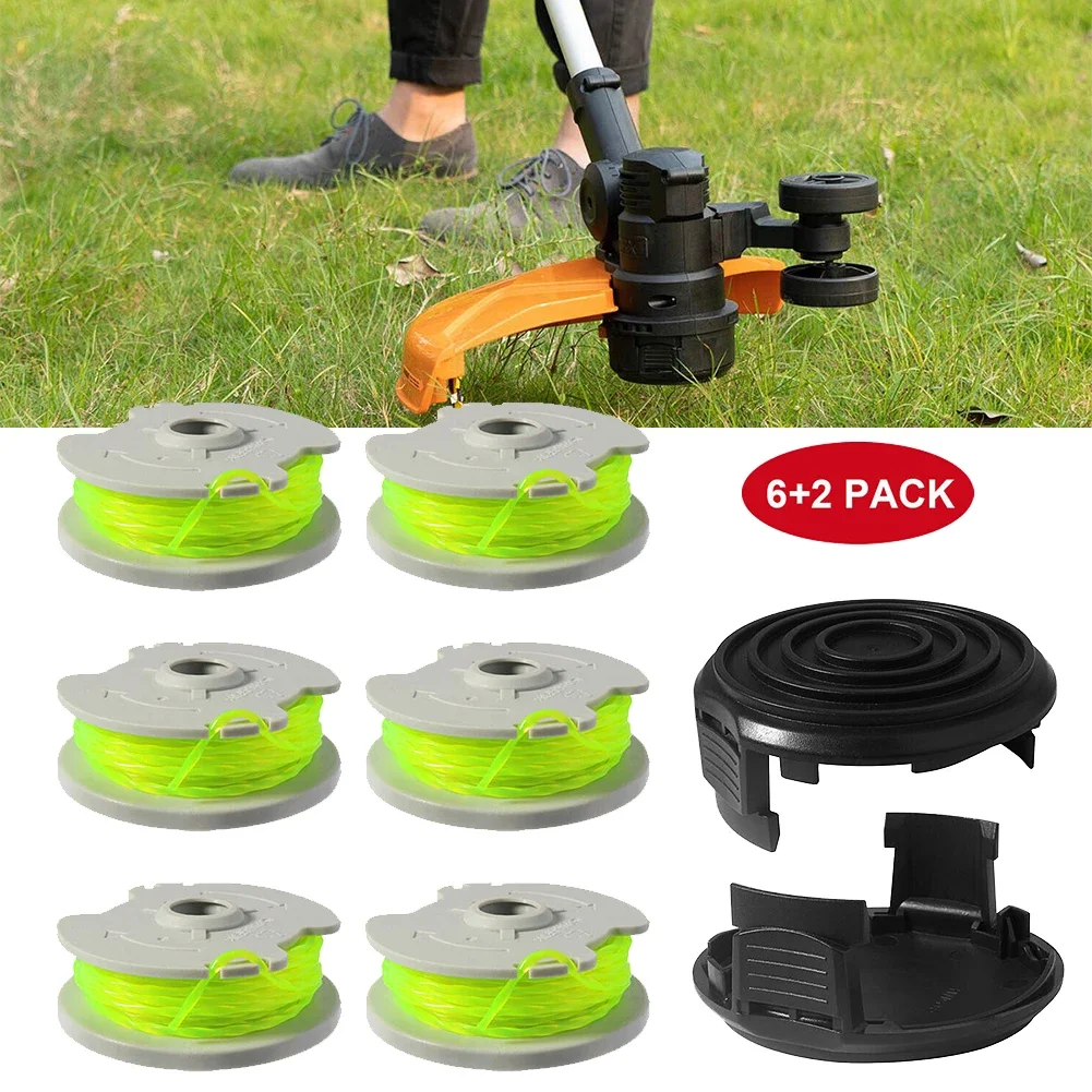 6 pcs WA0014 Spool & Line Kit for WORX WG168 WG184 WG190 WG191 Trimmers Convenient Solution for Your Trimming Needs