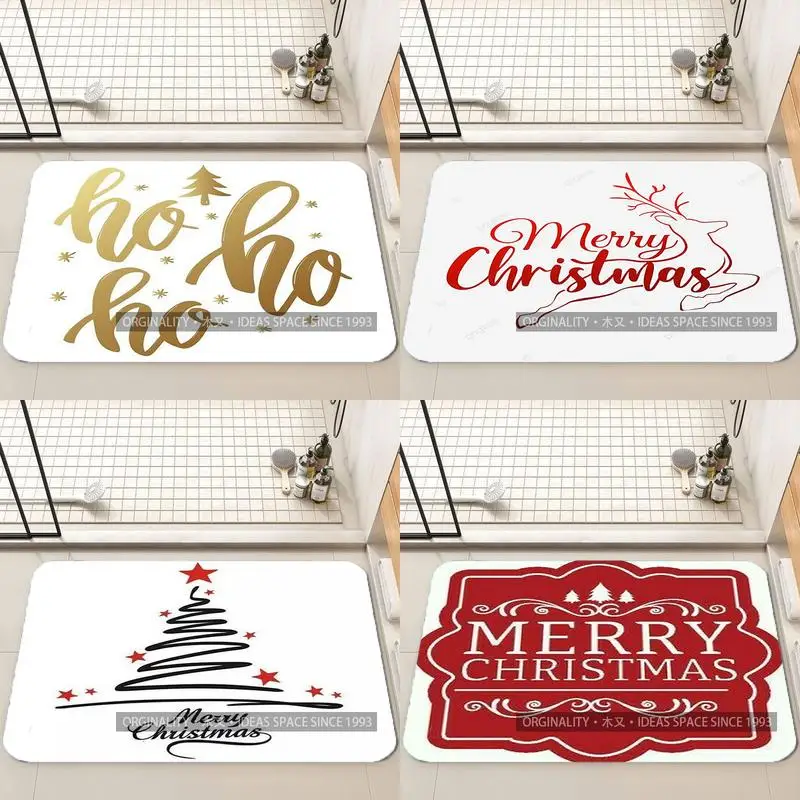 

Коврик с рождественским узором, украшение для гостиной, домашний диван, нескользящий ковер, кабинет, спальня, татами, детский мягкий напольный коврик