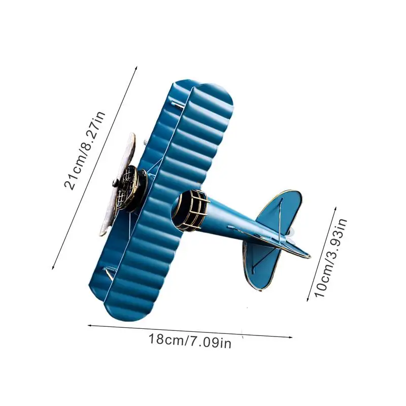 다이캐스트 비행기 빈티지 복엽 비행기 장식 조각, 클래식 금속 다리미 레트로 비행기 항공기, 크리스마스 생일